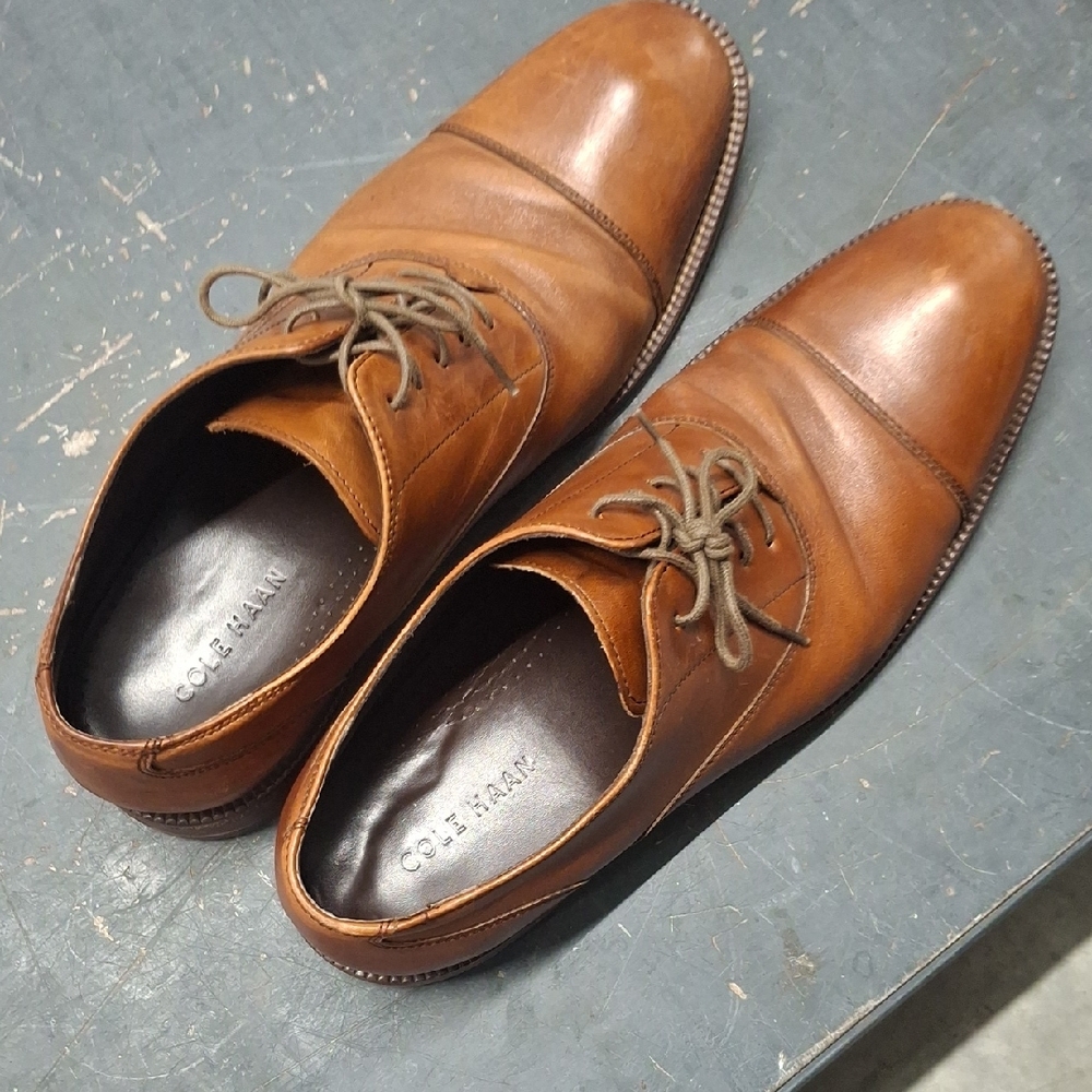Cole Haan Men's Tan Leather Derby Shoes